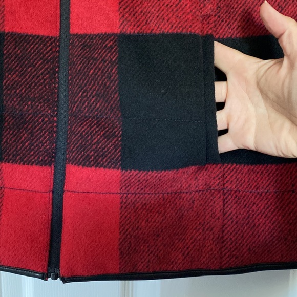Red plaid and denim Reversible Quilted Jacket - Picture 5 of 5